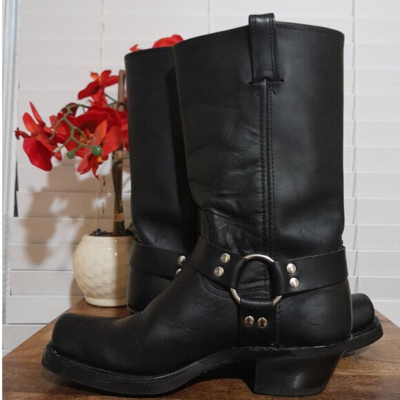 Frye U.S.A Made 12R Women's Harness Biker Boots Black Leather Sz 9.5M - Picture 15 of 15